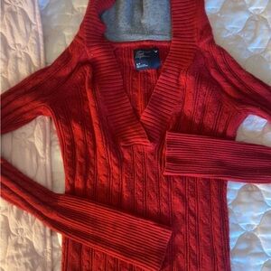 American Eagle Outfitters Red Cowl Neck Sweater